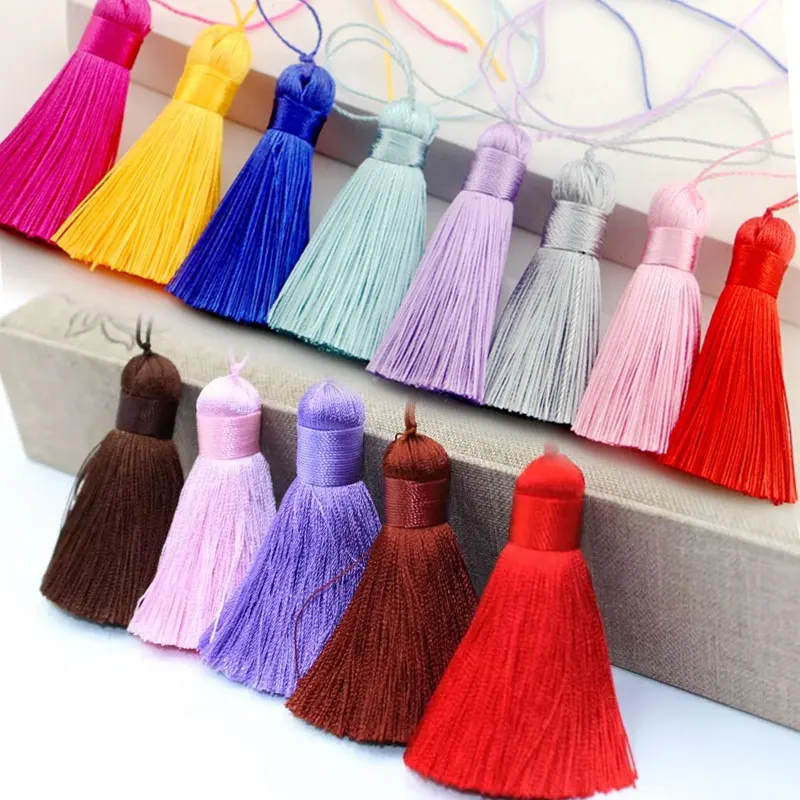 

5/10pcs 5CM Silk Tassel Fringe Handmade Soft Craft Mini Tassels for DIY Bookmarks Jewelry Making Curtain Accessories