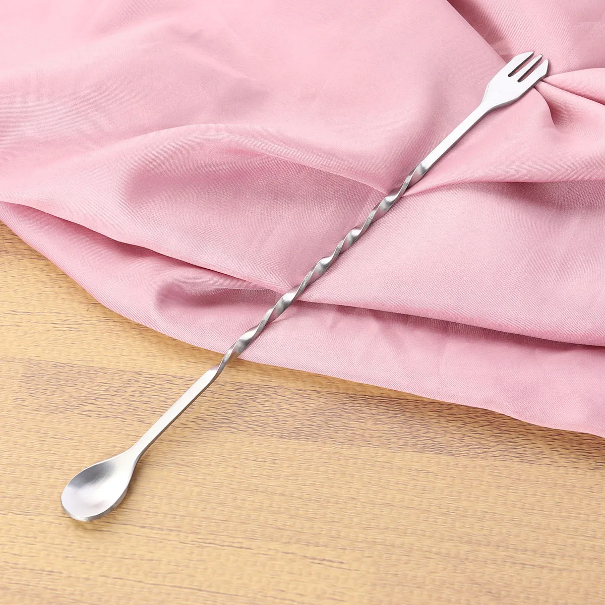 

26Cm Heavy Duty Cocktail Mixing Fork Spoon Swizzle Stick Stainless Steel Long Stirring Tool Ideal for Shakers and Pitchers