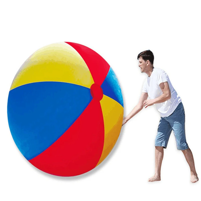 1pcs Hot Sale Baby Kids Adult Beach Pool Play Ball Three-color Thickened PVC Water Volleyball Football Outdoor Party Kids Toys