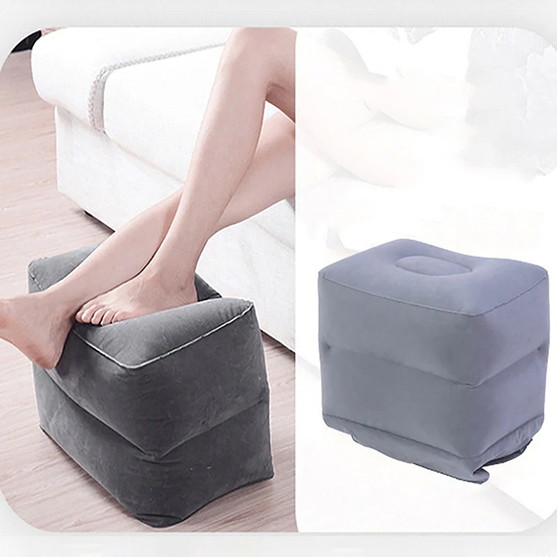 1pcs Inflatable Airplane Footrest Pillow Comfort Flight Sleeping Resting Travel Foot Leg Relax Pad