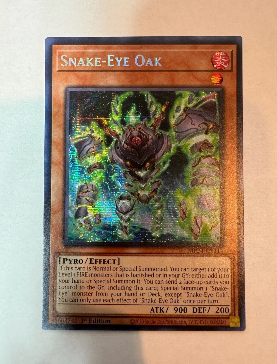 

Yugioh KONAMI Duel Monsters TCG MP24-EN111 Snake-Eye Oak Secret Rare English 1st Edition Collection Mint Card