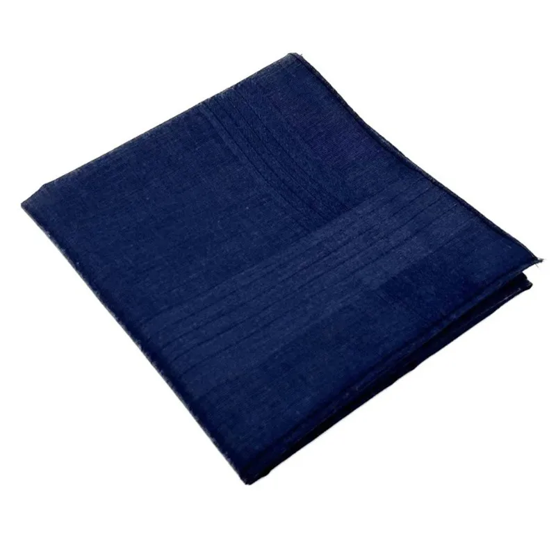 3Pcs 40x40cm Solid Color White Blue Plain Men Handkerchiefs Pocket Hankies Soft Cotton Sweat Square Towels Tea Party Favors