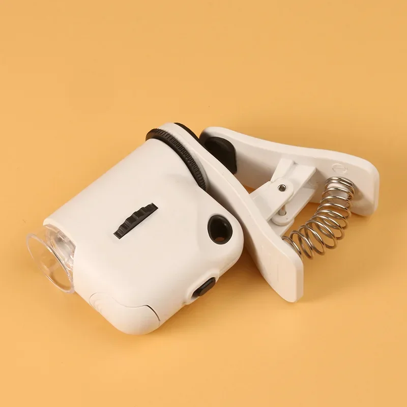 

Universal Clip Microscope 55X LED Jewelry Loupe Focusing Adjusted Pocket Magnifying Glass with Light Cell Phone Clip
