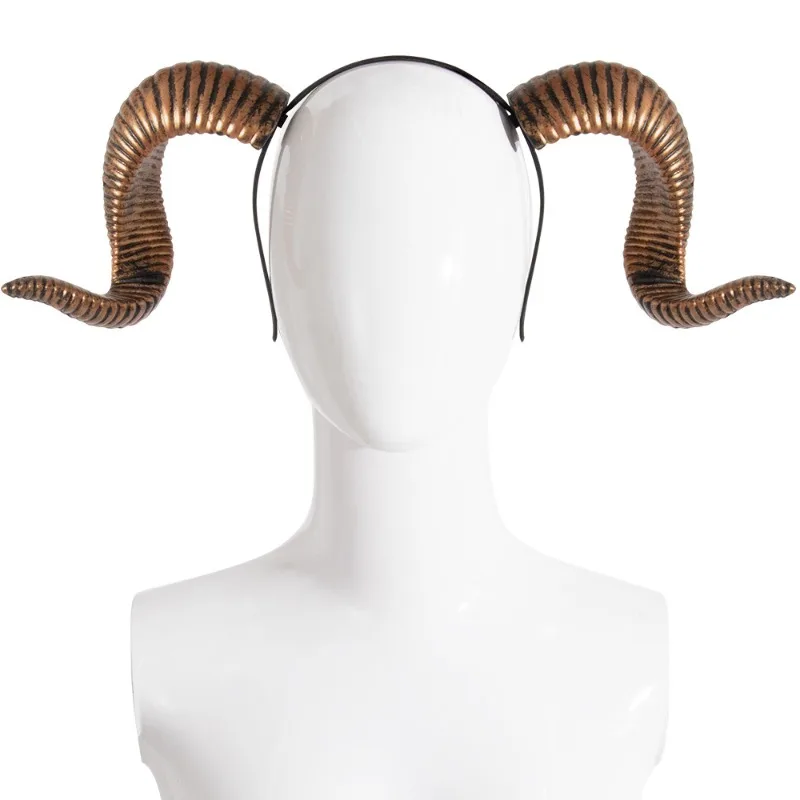 

Halloween Party DIY Detachable RP Curved Horn Headband Costume Accessory for Cosplay Performance