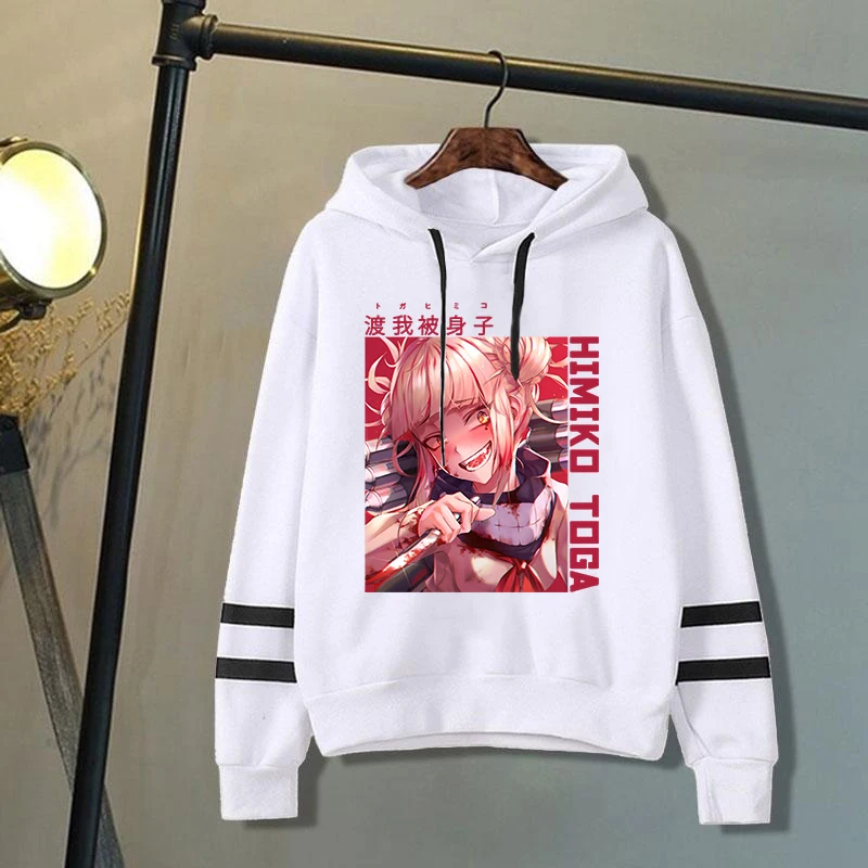 

Anime Himiko Toga Printed Hoodies Men/Women Stripe Sweatshirts Casual Hoodie Personality Long Sleeve Pullover