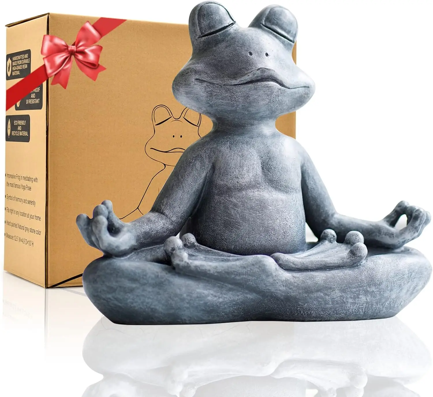 Meditating Yoga Frog Statue Gifts for Women/Mom Zen Garden Frog Figurines for Home Garden Decor Frog Decorations Gift Ideas Frog