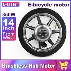 Brushless Gear Hub Motor Wheel, Electric Bicycle, Bike Front Wheel, Great Power, 14 Inch, 350W, 24V, 36V, 48V