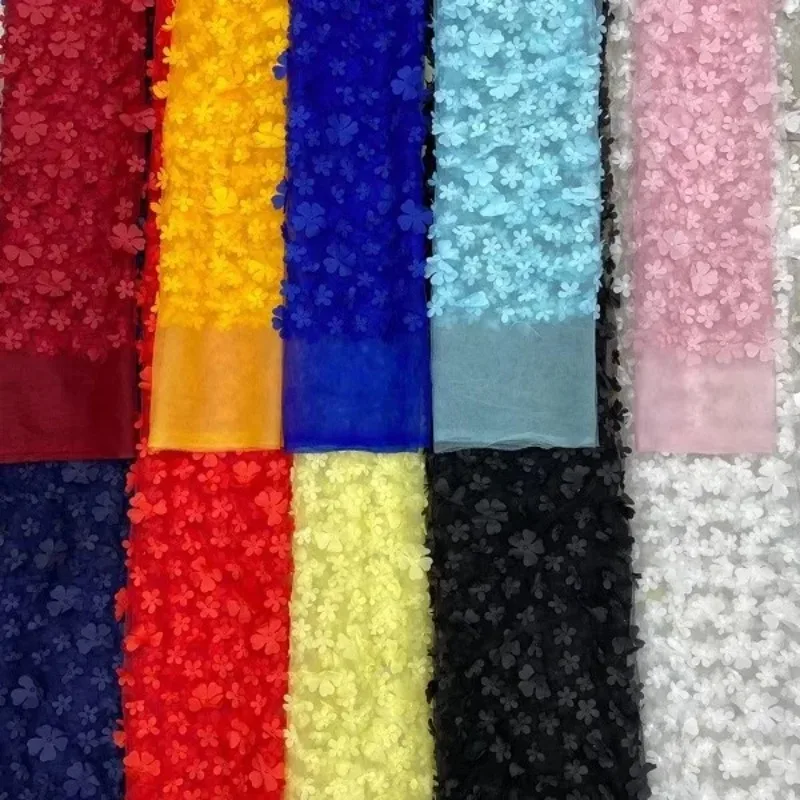 جديد عالي الجودة ثلاثي الأبعاد ليزر زهر البرقوق نسيج الدانتيل المطرز اليدوية ملابس الأطفال اكسسوارات الزفاف