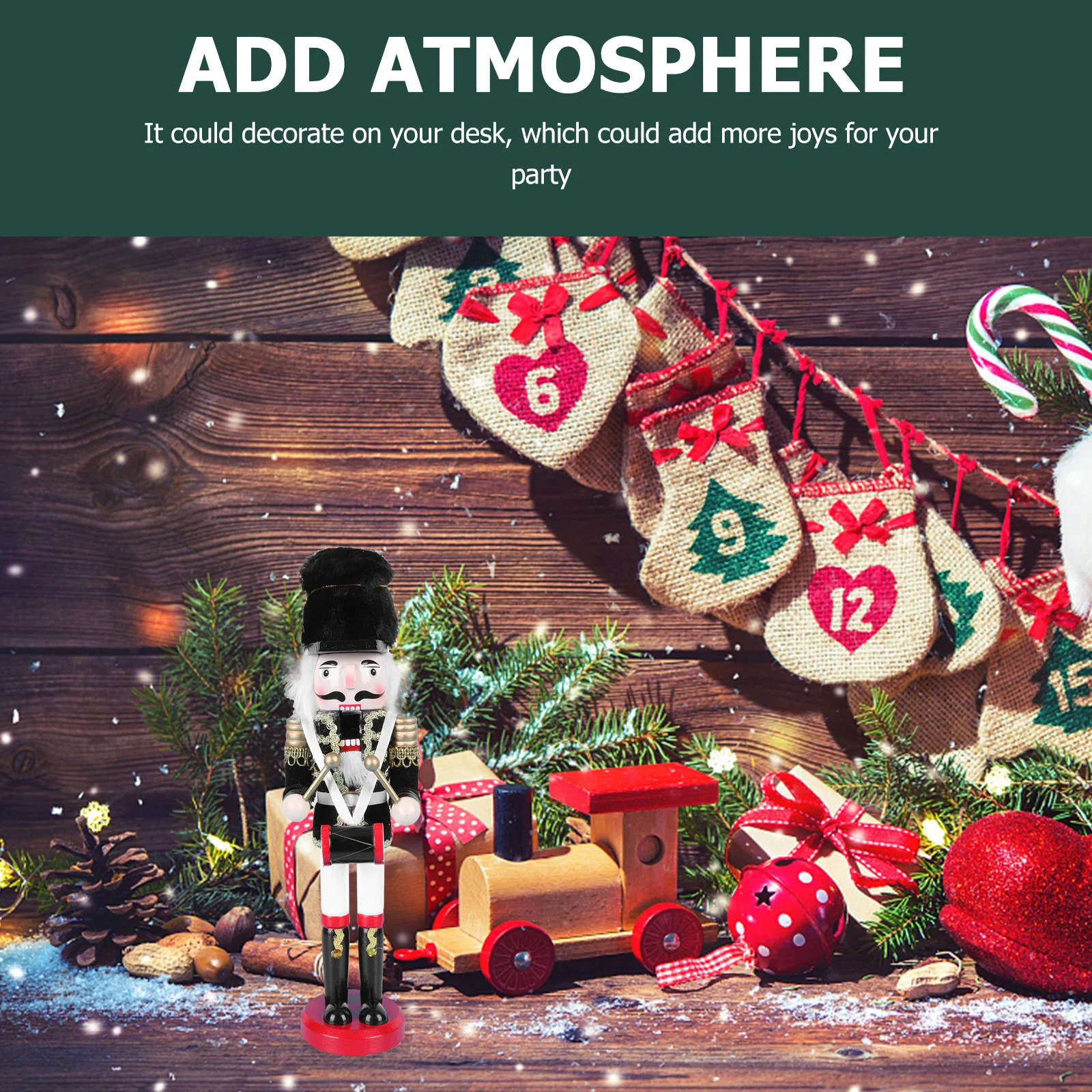 

Nutcracker Soldier Ornament Christmas Nutcrackers Decor Walnut Wood Hanging Xmas Ornaments Office Decoration