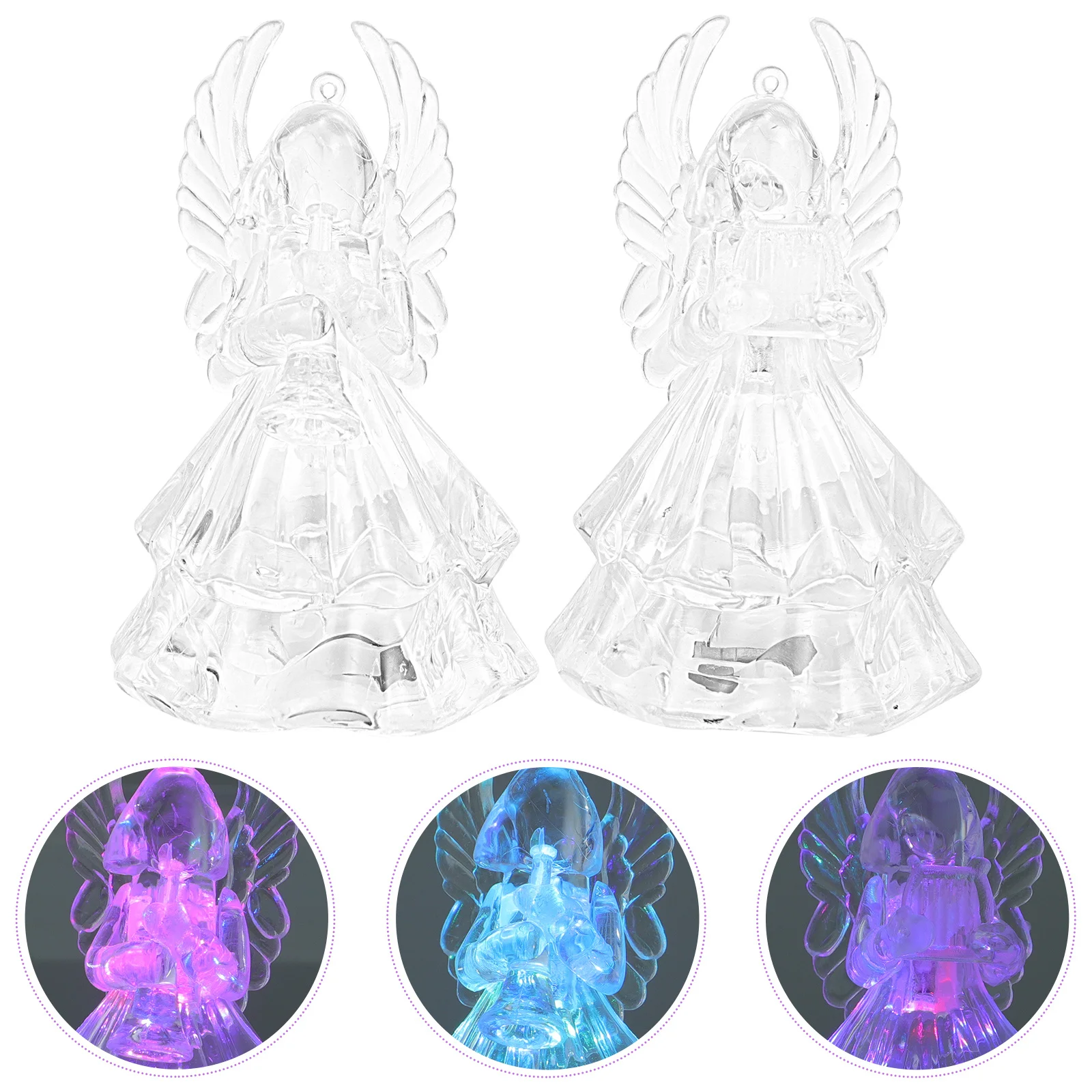 2 szt. Akrylowe lampki LED w kształcie anioła, piękne lampki nocne na stół lub biurko, idealne na imprezy i prezenty, kolorowe lampki LED