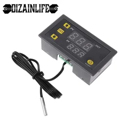 DC 220V LED Digital Thermostat Temperature Controller Temp Sensor Control Relay Waterproof Sensor Thermometer Thermo Controller