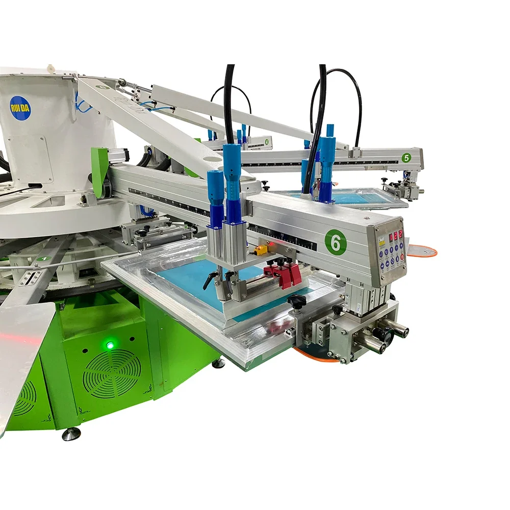 ForRotary Octopus 6 Color 14 Station Automatic T-shirt Silk Screen Printing Machine For Cloths Garment