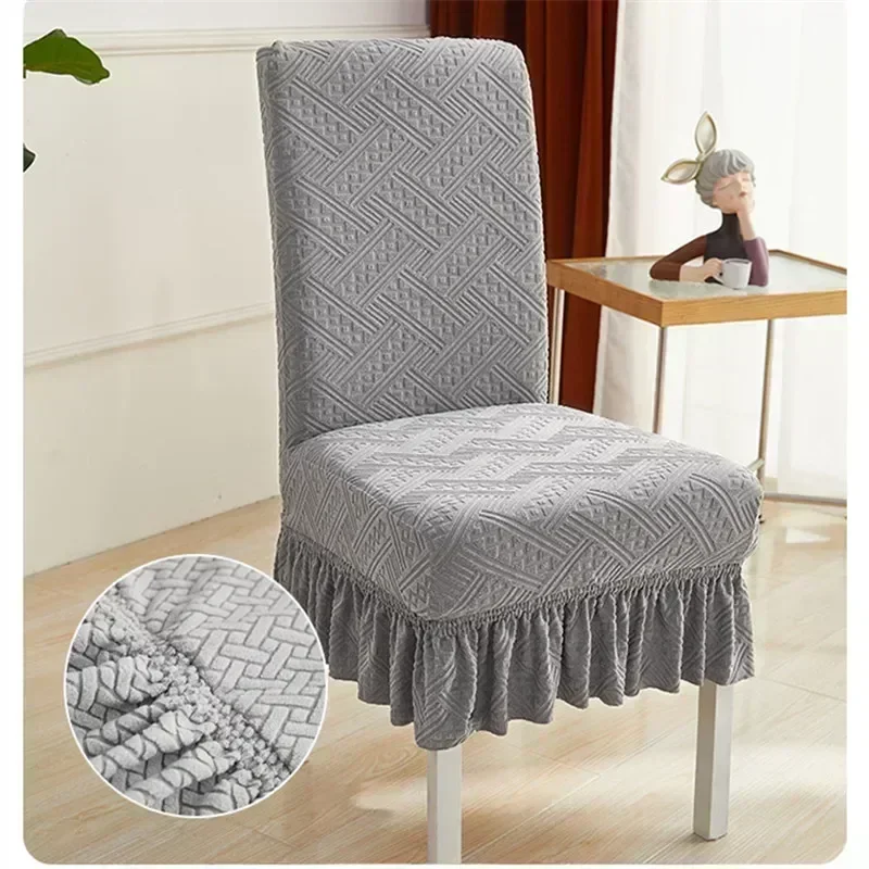2 Pcs Household Dining Chair Cover Case Antiskid High Elasticity Stereoscopic Pattern Seat Covers Home Hotel Banquet Home decor