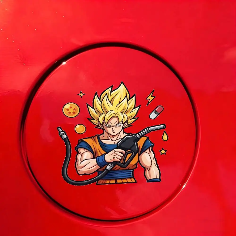DRAGON BALL  Super Saiyan Goku Vegeta Creative Fuel Cap Sticker Car Exterior Accessories Funny Gas Cap Decal