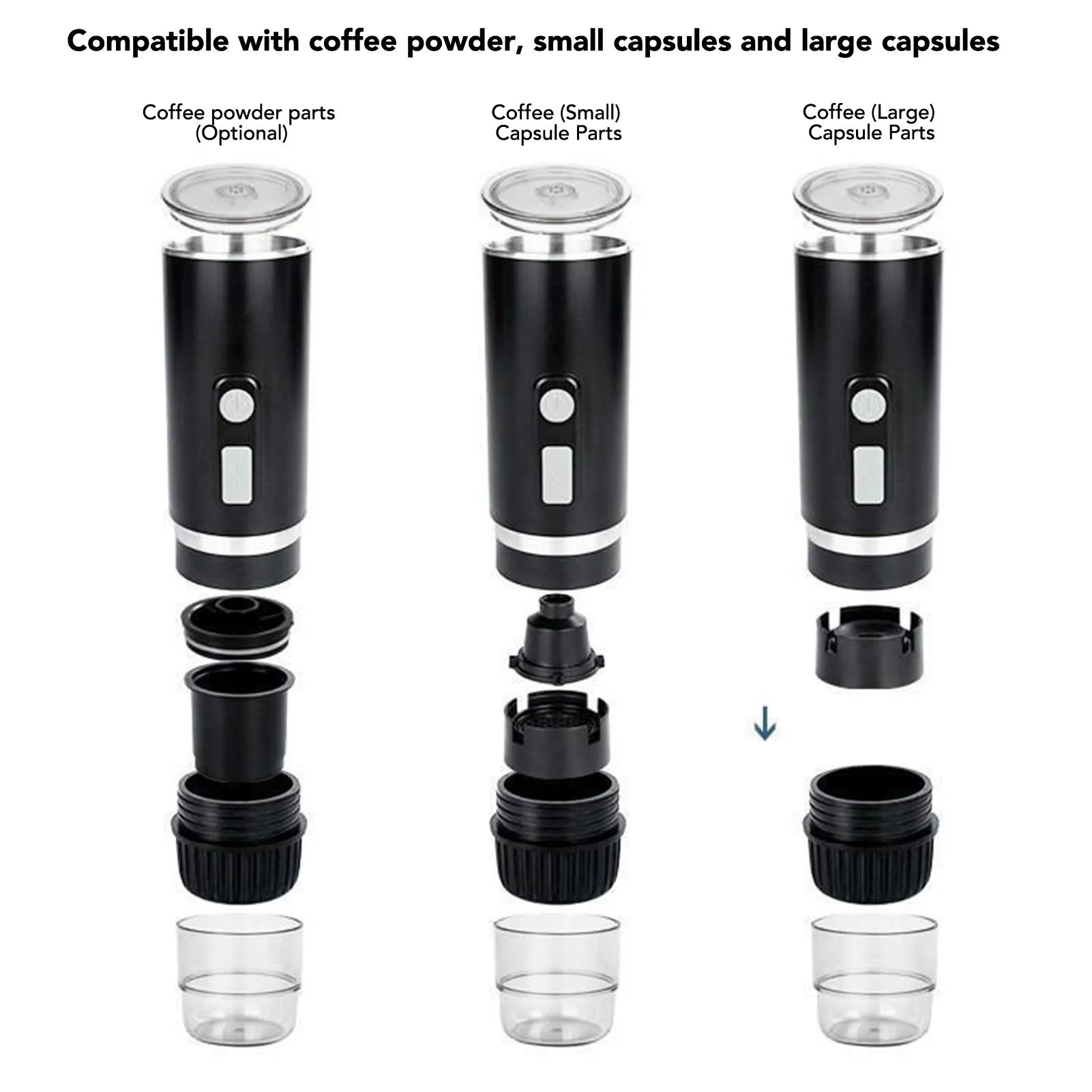 

Компактная портативная электрическая кофеварка, 15 бар, самонагревающаяся перезаряжаемая кофемашина для путешествий, кемпинга, офисного использования