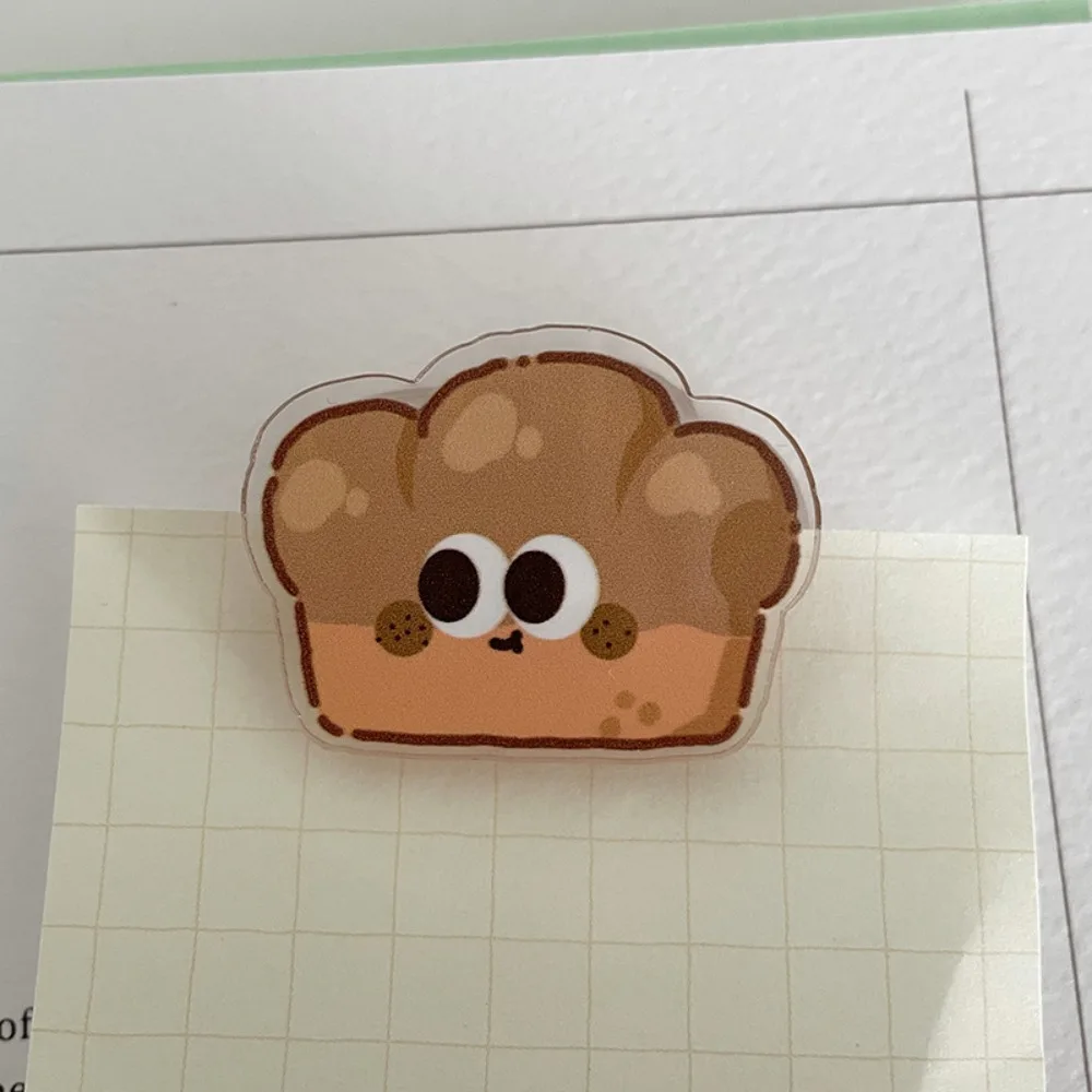 Office Supplies Bread Cute PP Clip Decorative Paperclip Cartoon Memo Clip Acrylic Double Sided Acrylic Paper Clip Kids