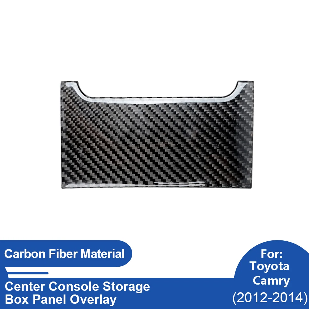 Pour Toyota Camry 2012-2014 LHD, autocollant de panneau de boîte de rangement de console centrale, garniture en fibre de carbone noire, accessoires intérieurs, amélioration