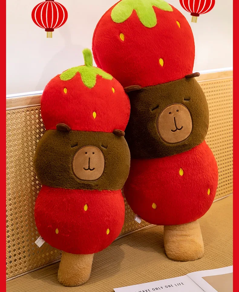 Jouets en peluche série Capybara créative Kawaii 60-80cm, animaux en peluche de dessin animé, ornement d'intérieur doux pour oreillers pour enfants, nouvelle collection