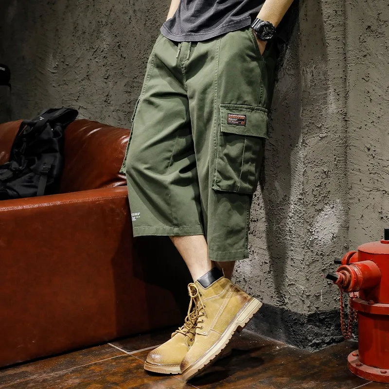 

American Retro Workwear ort Pants Men Summer Thin Casual Seven-Foot Loose Straight Men's orts Trendy Straight Leg Casual ...