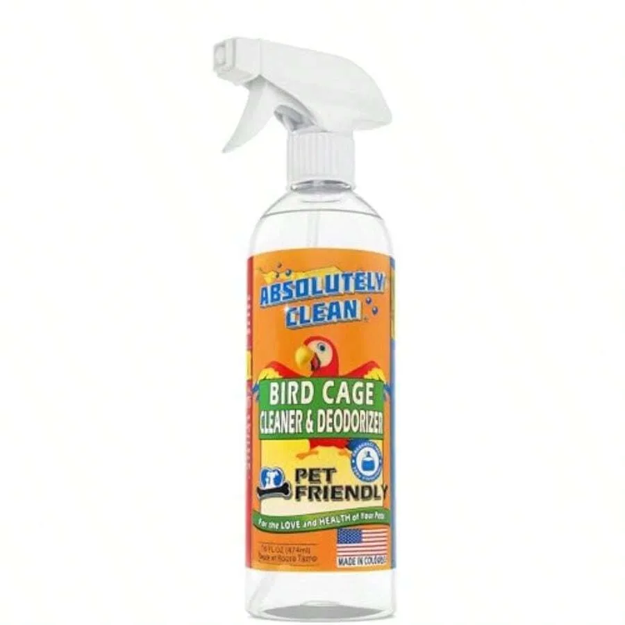 

【New Arrival】Absolutely Clean Bird Cage Cleaner & Deodorizer, Pet-Safe Spray for Parrots & Aviaries