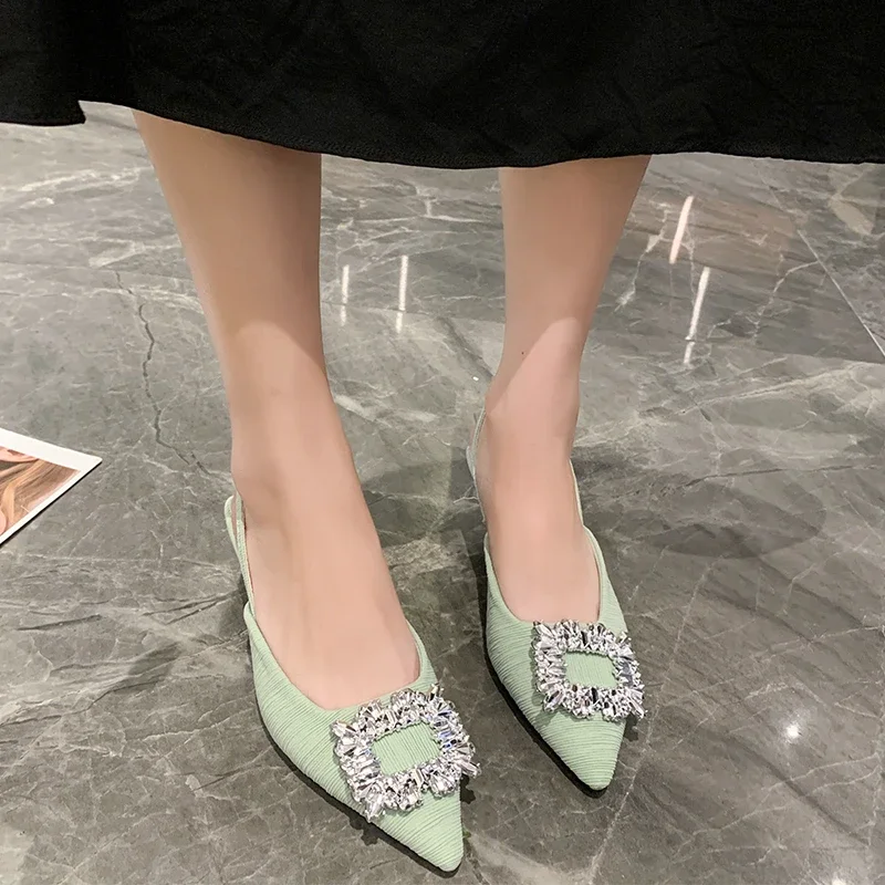 Female Shoes on Sale New Women\'s Pumps Summer Stiletto Women Sandals Elegant Pointed Toe Shallow Mouth Black Heels Shoes