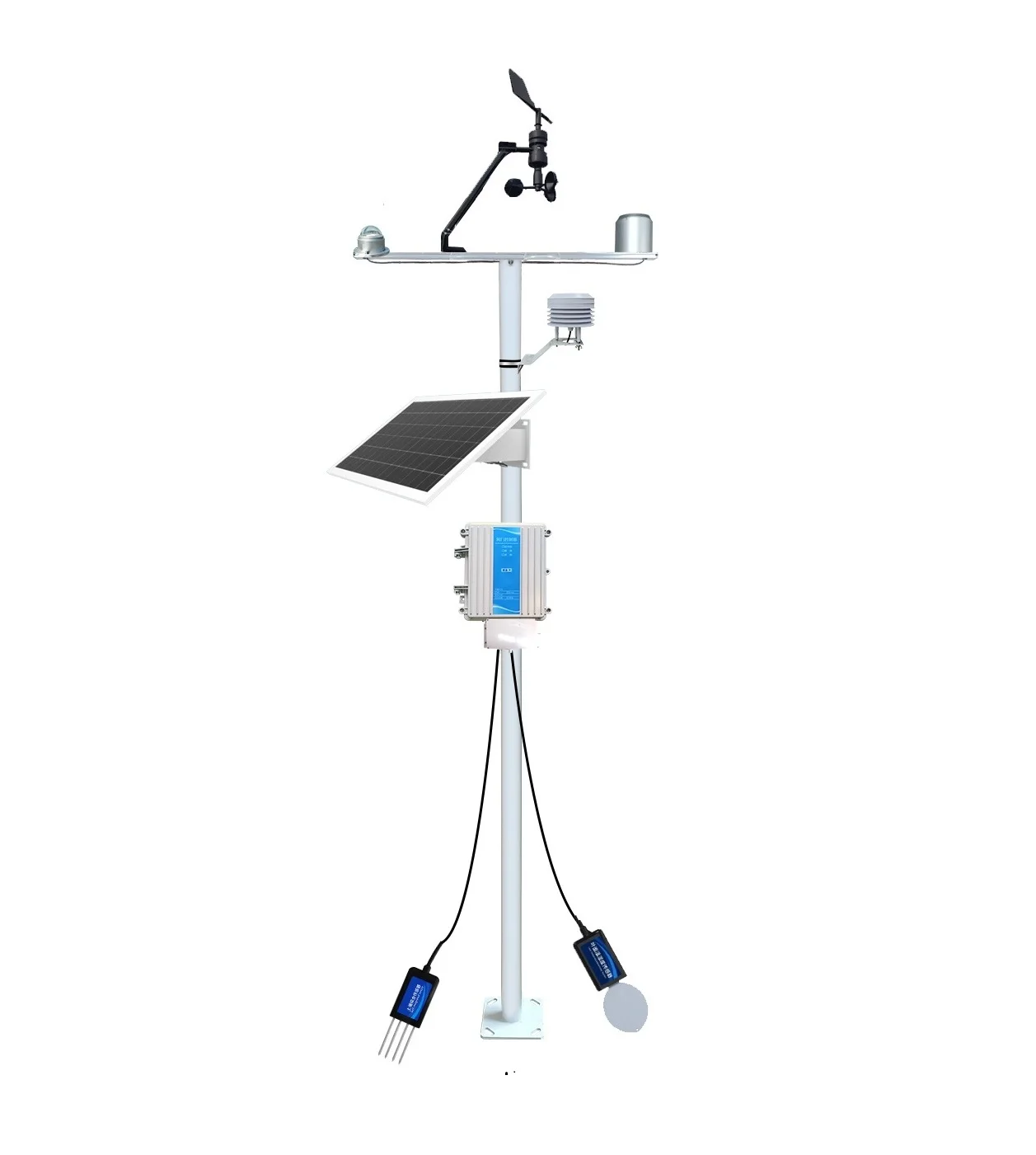

2026 IoT Smart City Rainfall Wind Direction Speed Temp Humidity Solar Radiation Sensor GPRS 4G Enabled Remote Weather Station