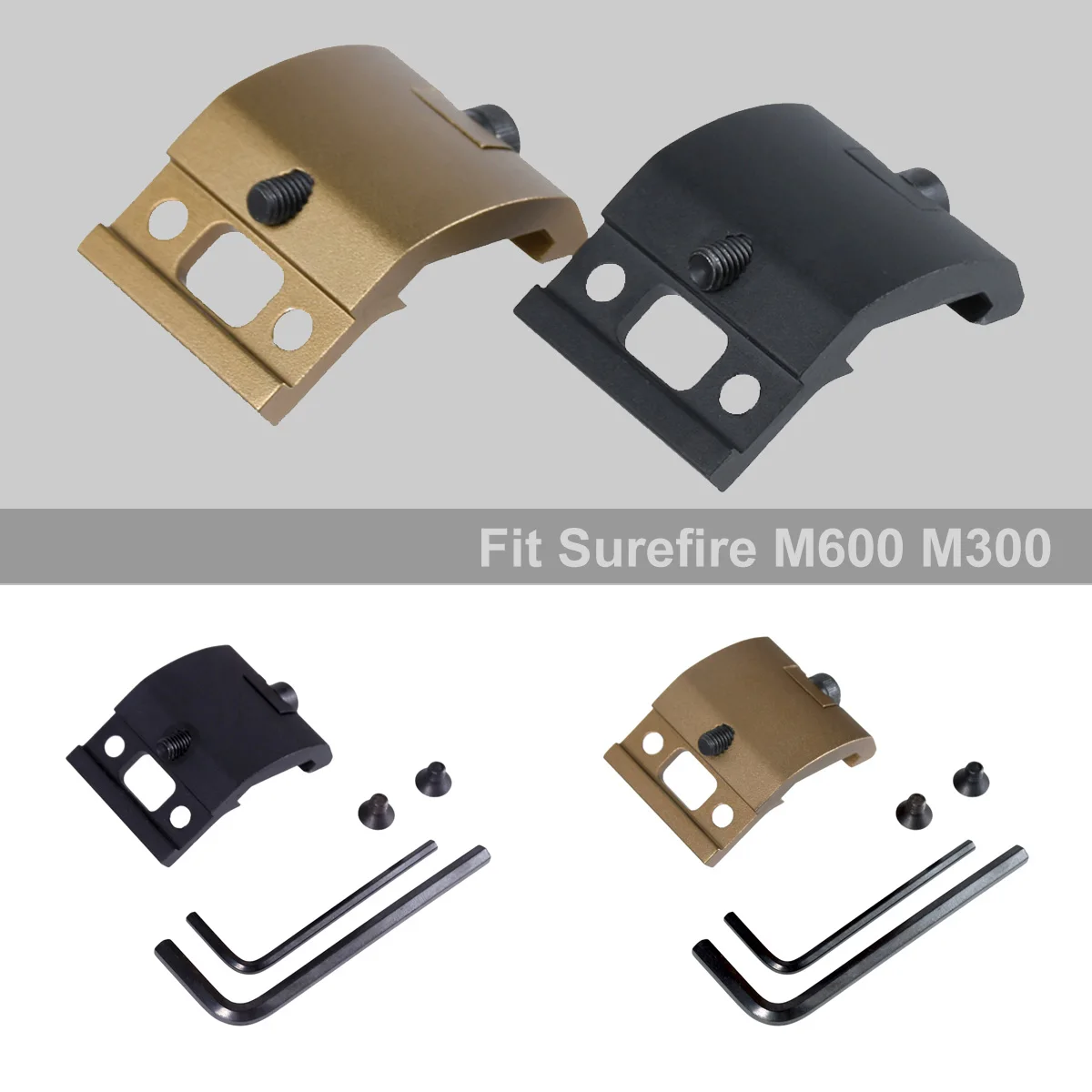 Flashlight Light Mount Fit Surefire M600C M600 M300A M300 M300B 20mm Picatinny Rail  Accessories Aluminum Alloy