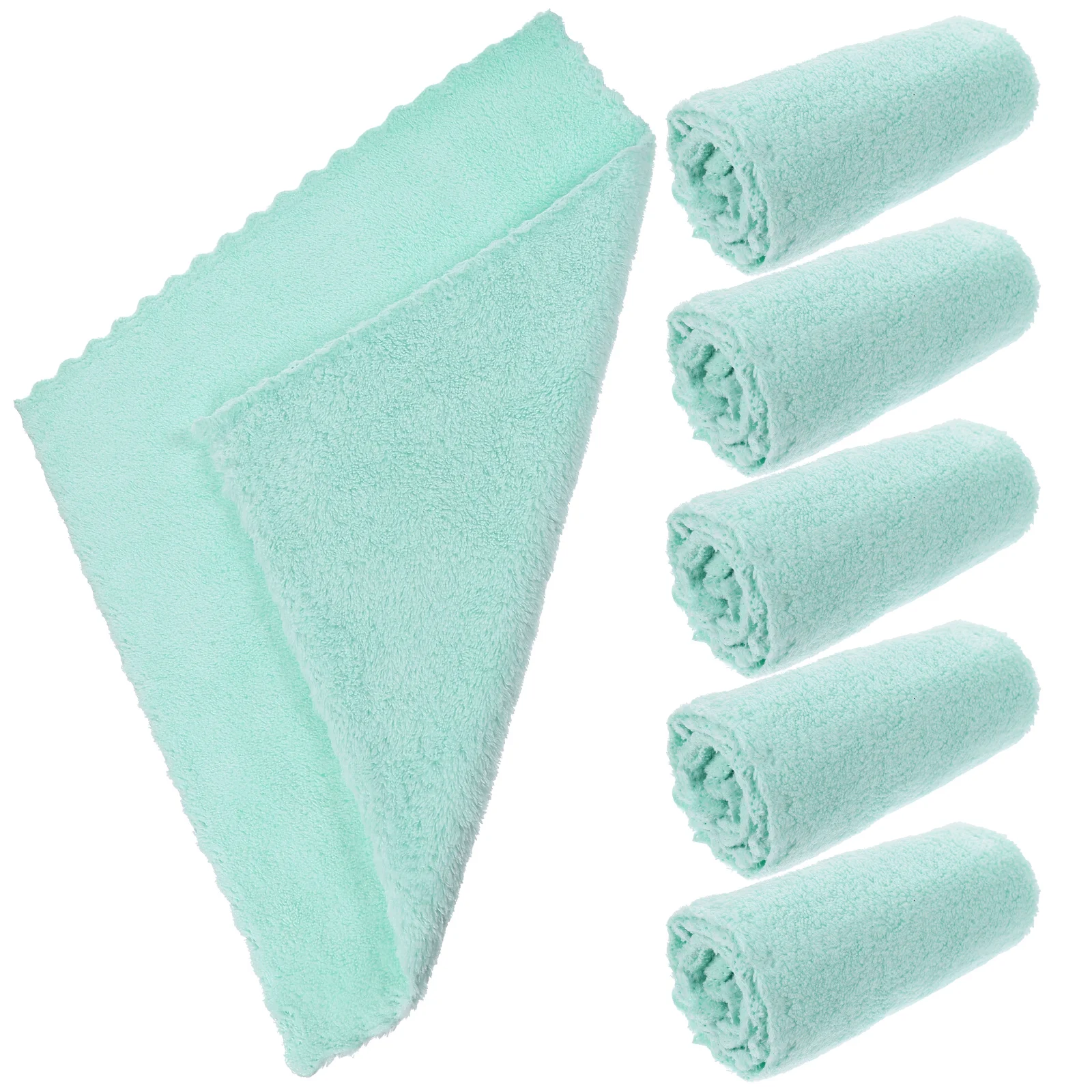 

6pcs Coral Towels 30x30cm Reusable Washing Cloths for Cleansing Skin Removing Makeup Facial Wipes Soft Square