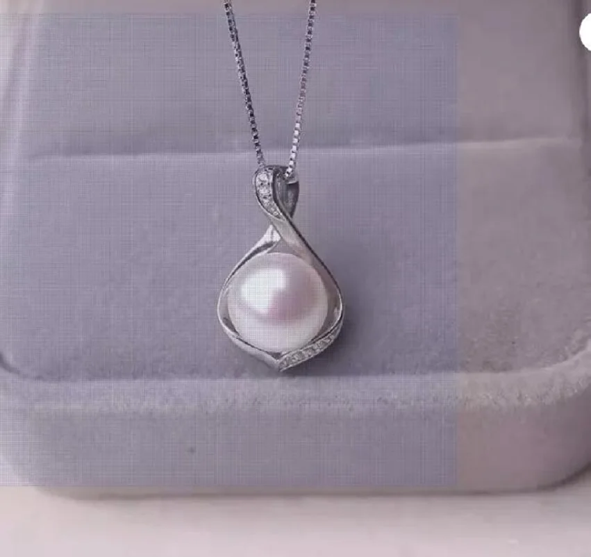 

Fine Jewelry AAA freshwater pearl necklace pendant 9-10mm necklace 925s18 inch