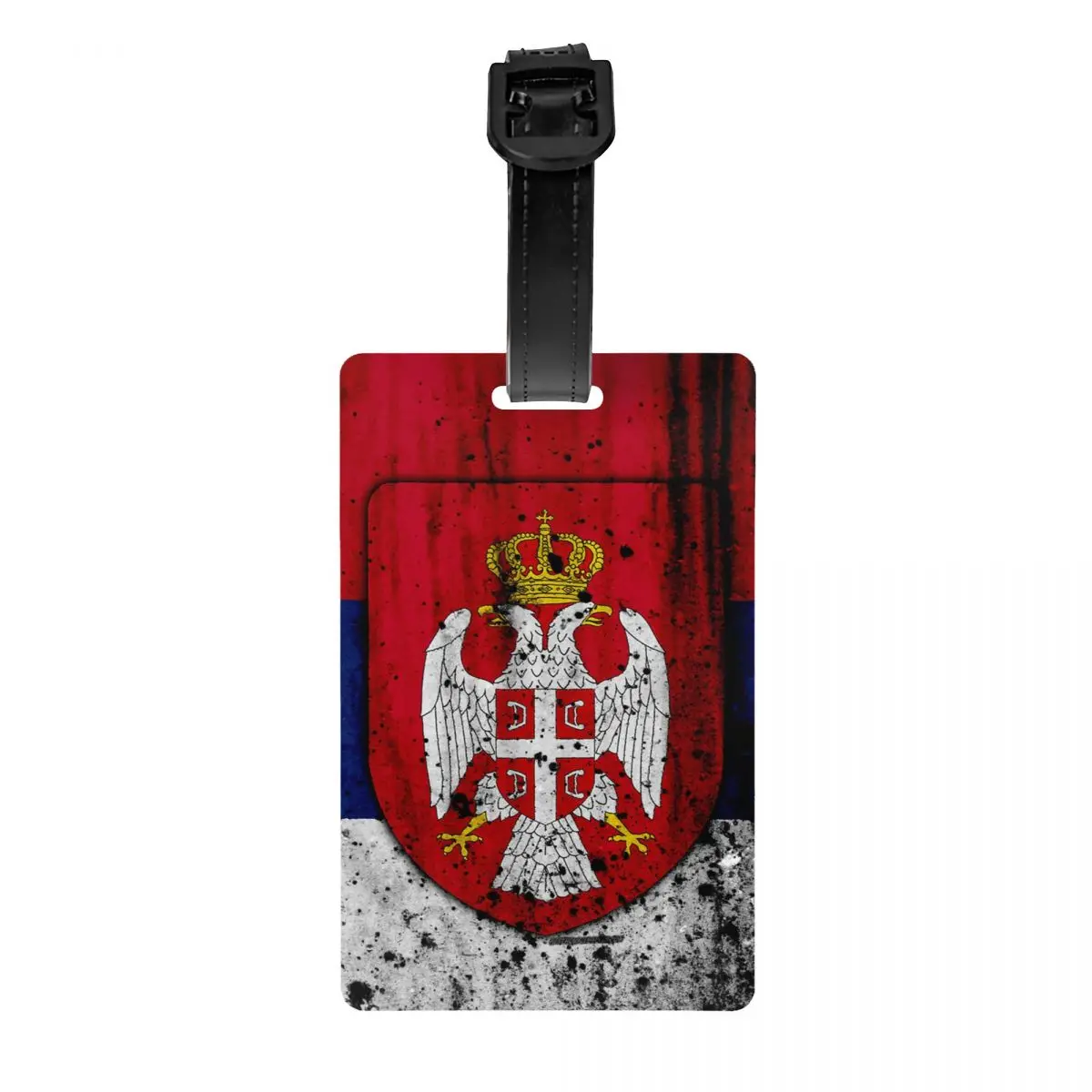 Custom Vintage Serbia Flag Luggage Tag Serbian Proud Suitcase Baggage Privacy Cover ID Label