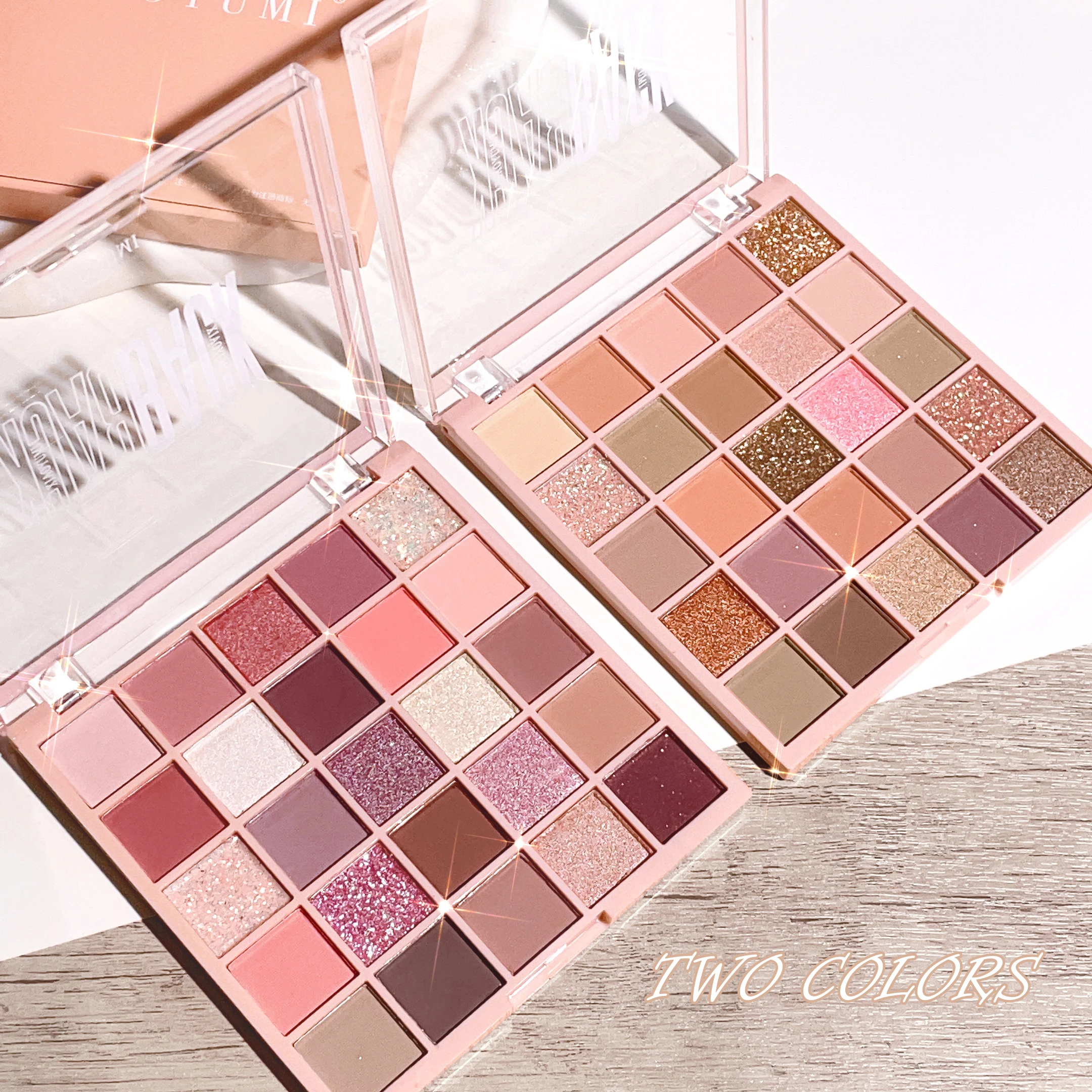 Paleta de sombras de 25 cores, glitter fosco perolado multicolorido, paleta de sombras marrom rosa vermelha, sombra de maquiagem diária