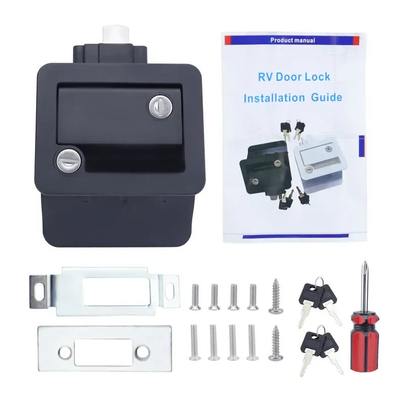 for RV Trailer Inner and Outer Double Open Silent Door Lock Truck Square Door Lock RV Entrance Door Lock Ship Cabin Zipper