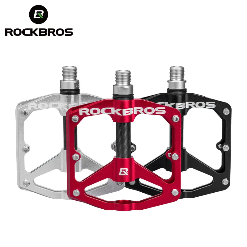 ROCKBROS Bicycle Ultralight Pedals 4 PeIlin Bearings Bike Flat Pedals CNC Aluminum Alloy Waterproof MTB Road Cycling Pedal