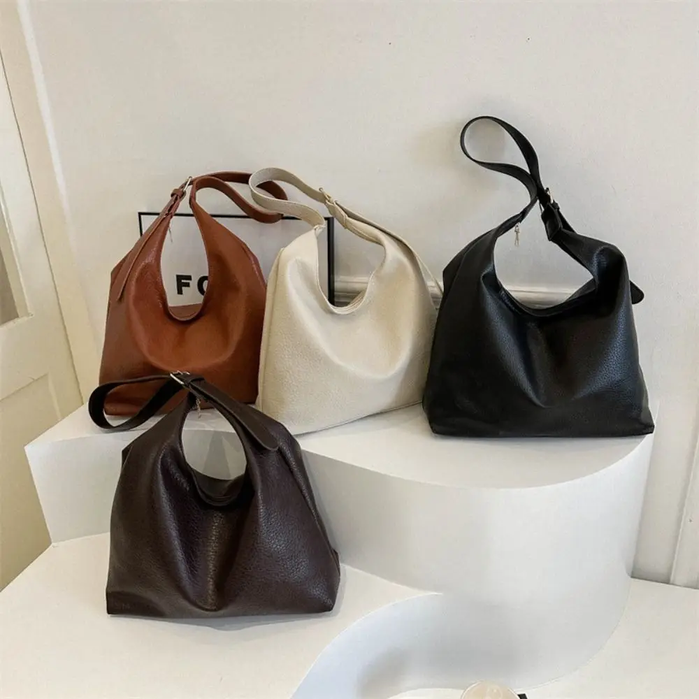 Trendy Designer Leather Tote Bag Casual Simple Shoulder Bag Messenger High Capacity Commuting Sling Bag Handbags