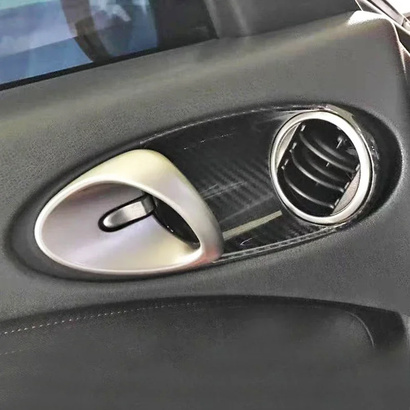 

For Nissan 370Z Demon Z34 Real Dry Carbon Fiber 2009-2021 To Door Handle Cover Interior Decoration Modification Accessories