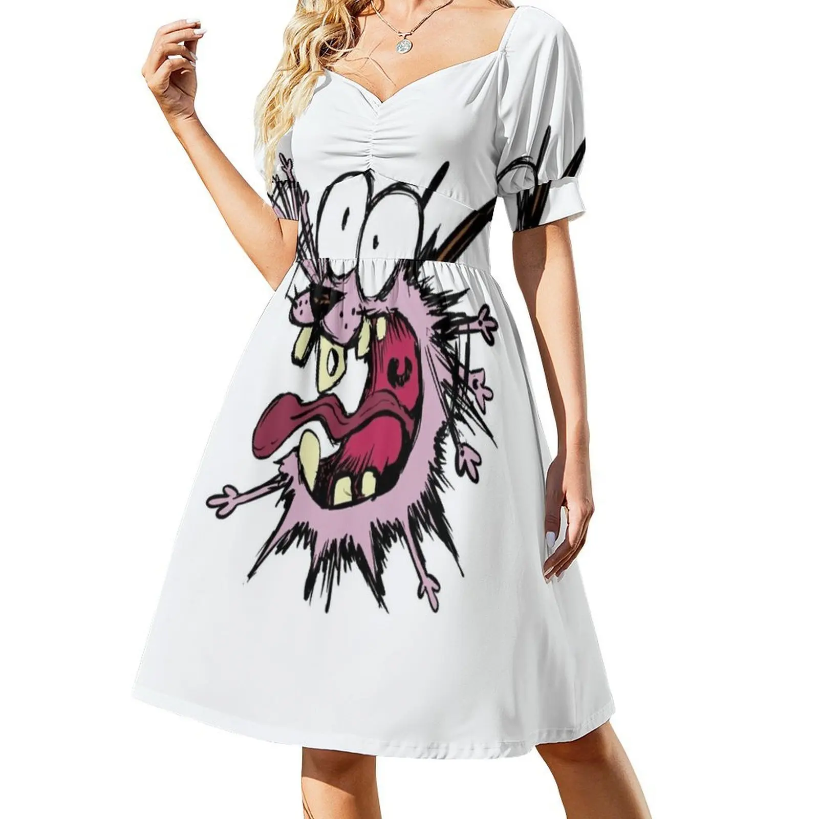 الشجاعة صراخ الكورية نمط فستان كاجوال للنساء بسيط يوميا مكتب سيدة فساتين الشجاعة الكلب الصراخ الكلب الصراخ فستان ل #2