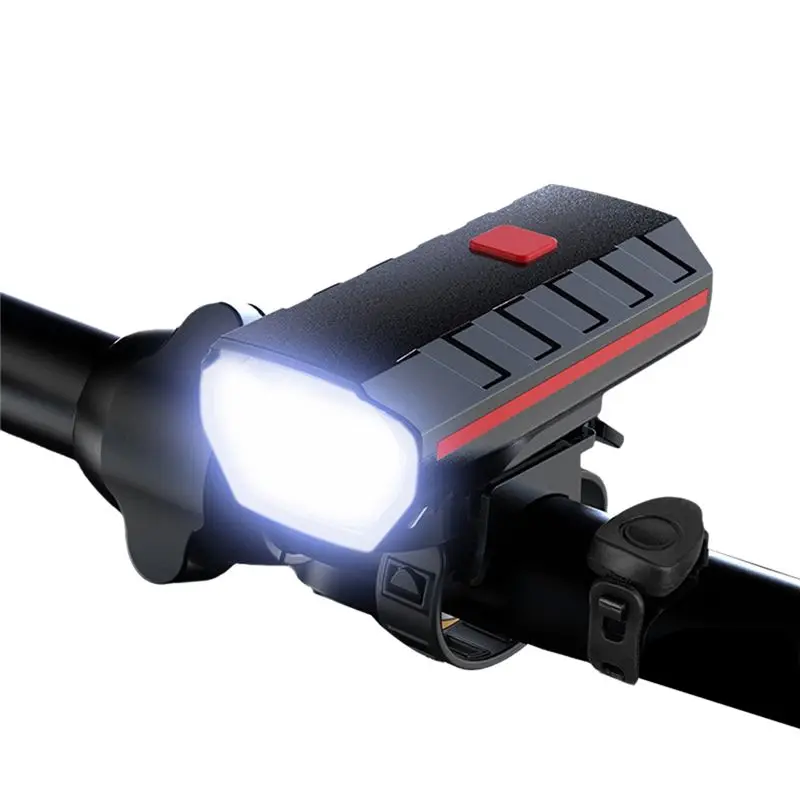 NEW HOT In Stock-Bicycle Light With High Decibel Horn, High Brightness, Rechargeable Outdoor Riding Double Light Horn