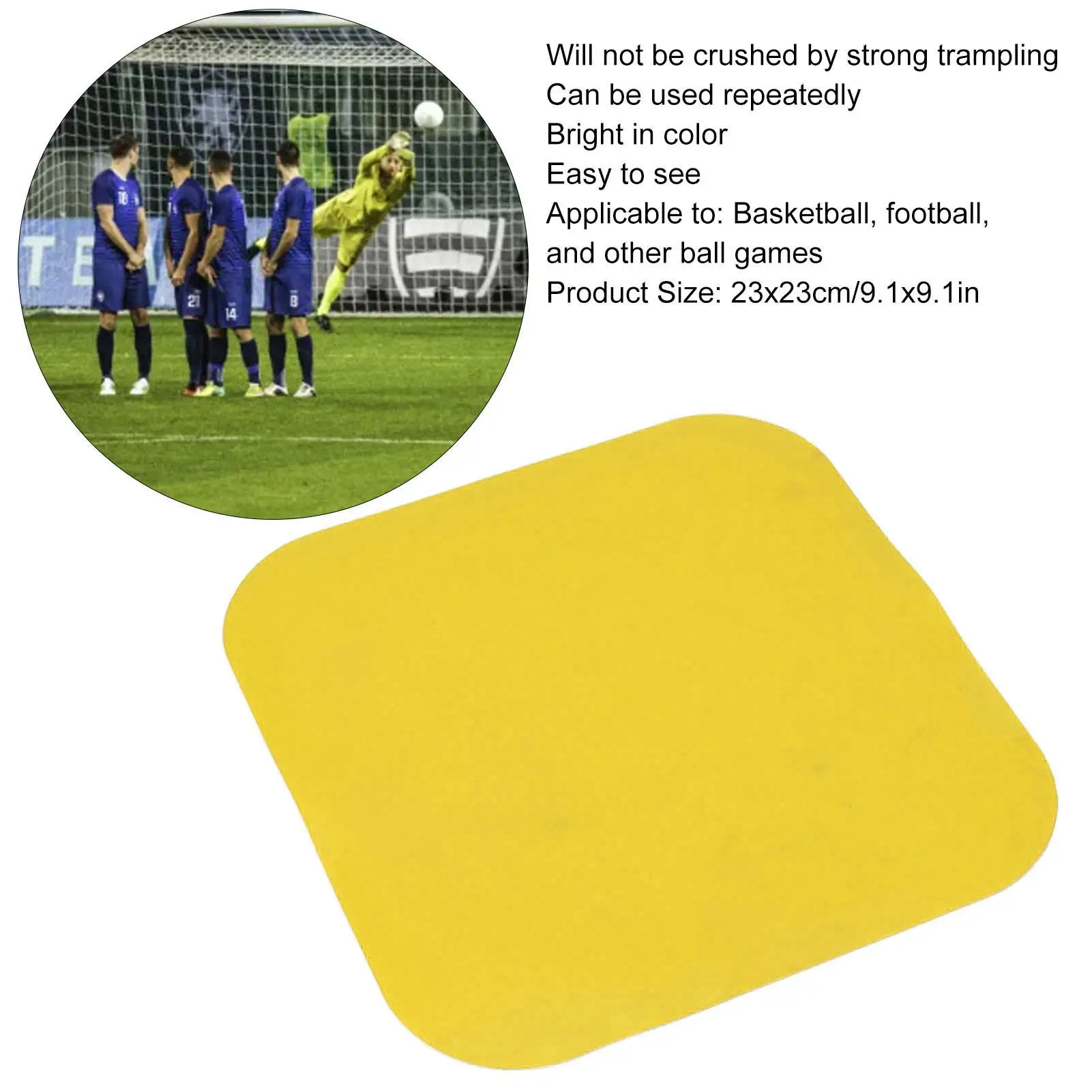 10PCS 23cm Square Soccer Spot Markers - Flat Training Dots for outdoor Speed Drills - Durable PP Mat Accessories