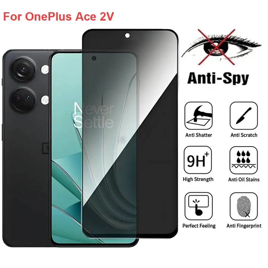 

Ace 2V Anti Spy Privacy Tempered Glass Protector Compatible For Oneplus Ace2v Full Cover Screen Phone Film