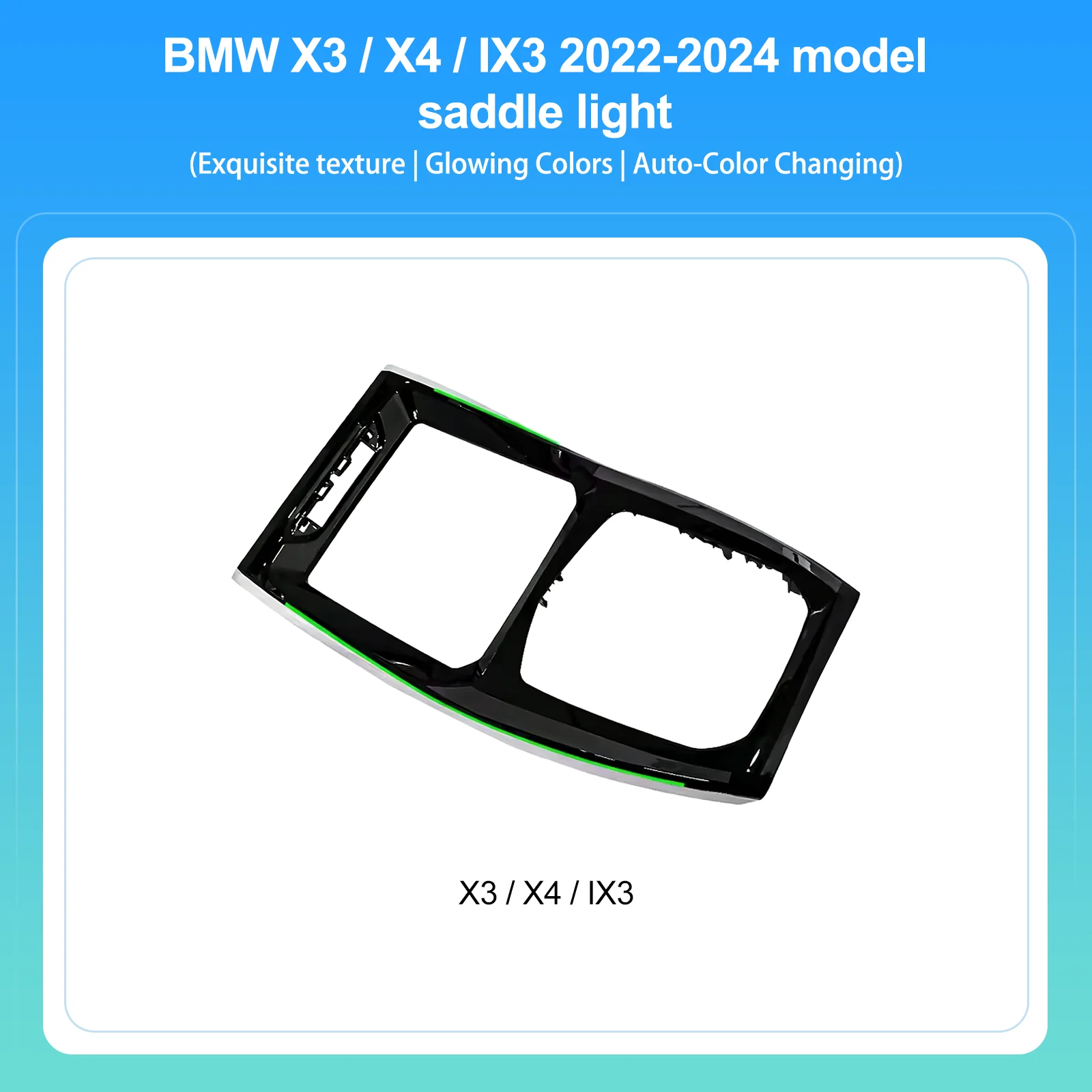 LED Ambient Light for BMW IX3 X3 X4 2022-2024 Center Console Saddle Crystal Interior Decorative Strip