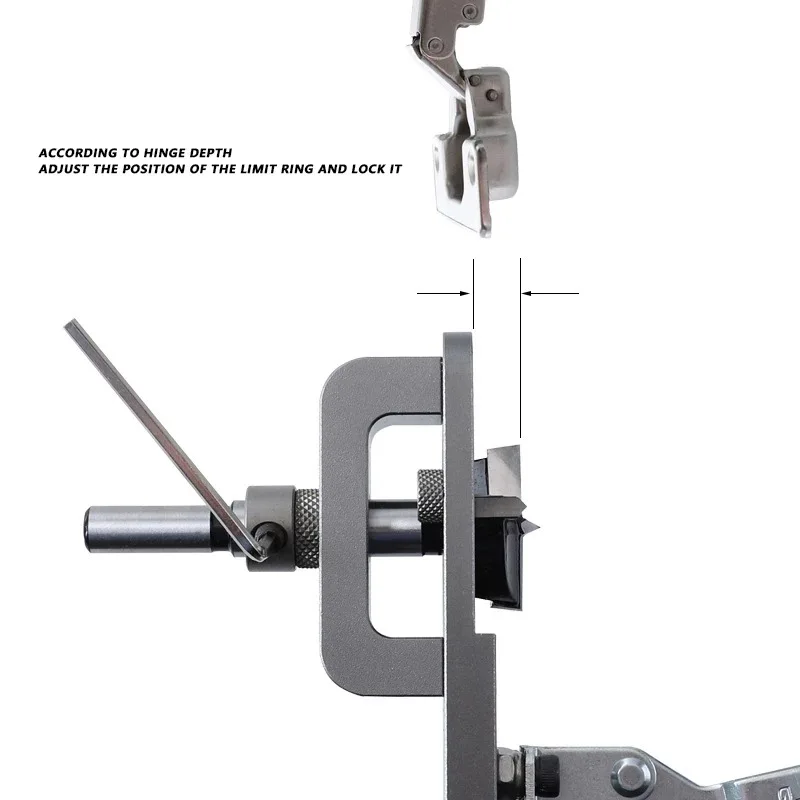 Imagem -04 - Carpintaria Hole Drilling Guide Locator Dobradiça Chato Jig com Fixação Plástico de Alumínio Buraco Opener Template Porta Armários 35 mm