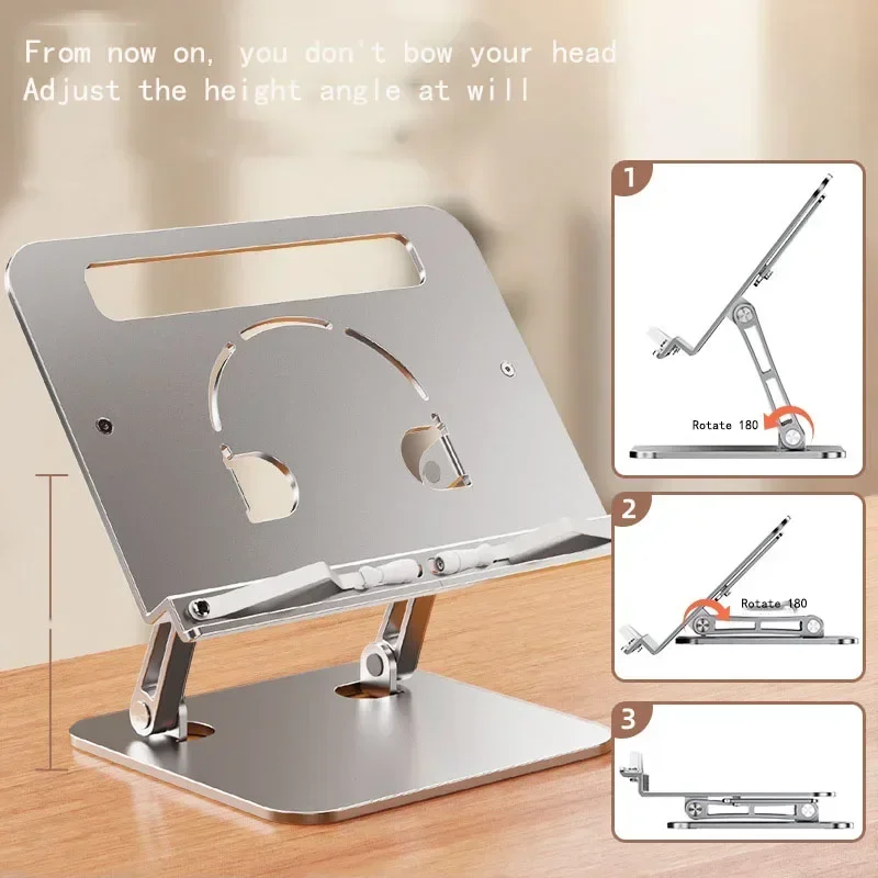 

Cookbook Holder Heights Laptop Bracket Tablet Stand Multi Adjustable Office for School Angles Reading Aluminum Book Kitchen