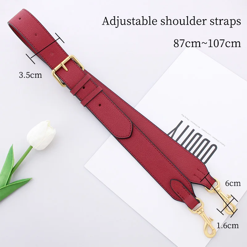 Tinberon Bag Straps for Crossbody Adjustable Shoulder Bag Straps Replacement Lychee Pattern Wide Bag Strap Handbags Accessories