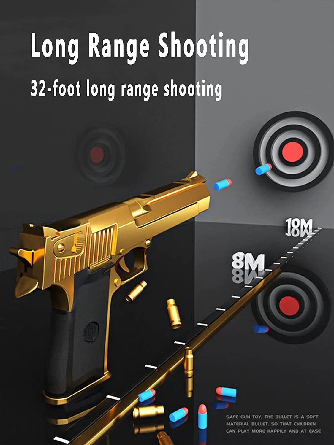 Desert Eagle 사격 권총, 야외용 소프트 총알, 수동 적재 권총 장난감, CS 사격 게임 방출 소년 생일 선물