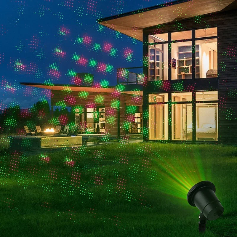 Lumières de scène extérieures télécommandées, faisceau laser LED, lampe de pelouse d'insertion de Noël étanche, décoration de fête de vacances à la maison