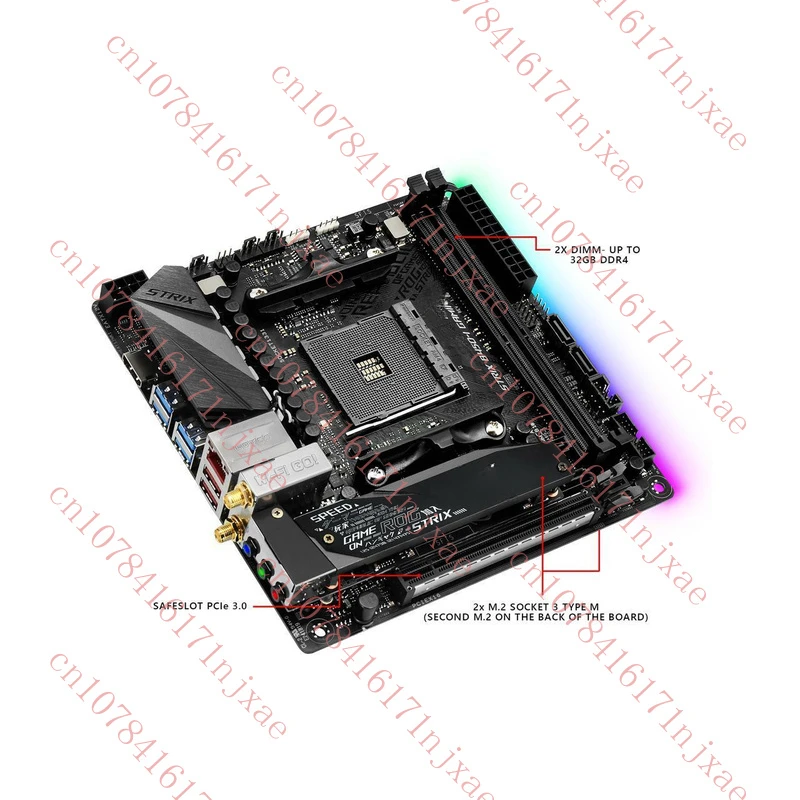 UNTUK ASUS ROG Strix B450-I Gaming Motherboard Mendukung 9800 AMD AM4 32GB DDR4.