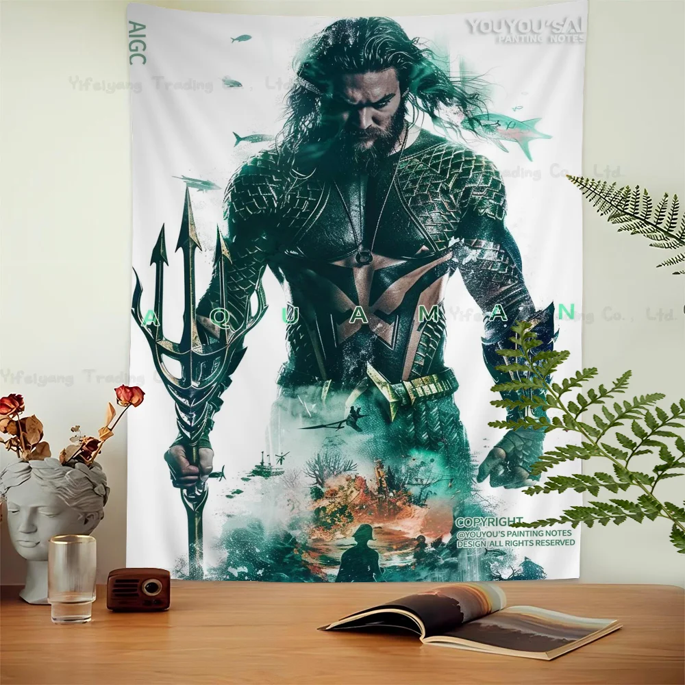 

Aquaman Fantasy Movies Anime Tapestry Hanging Tarot Hippie Wall Rugs Dorm Home Decor