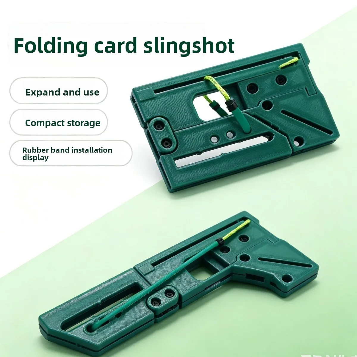 Foldable Card Slingshot Portable Easy To Carry 3D Printed Mini Slingshot Outdoor Competitions High-precision Pocket Slingshot