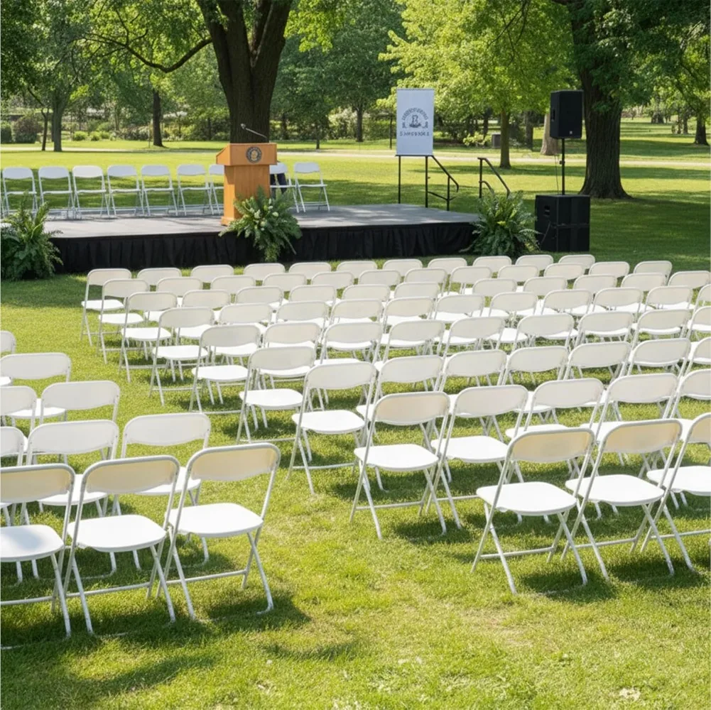 Furniture Hercules Plastic Folding Event Chair, White, 10-Pack | Lightweight, 650 LBS. Weight Capacity