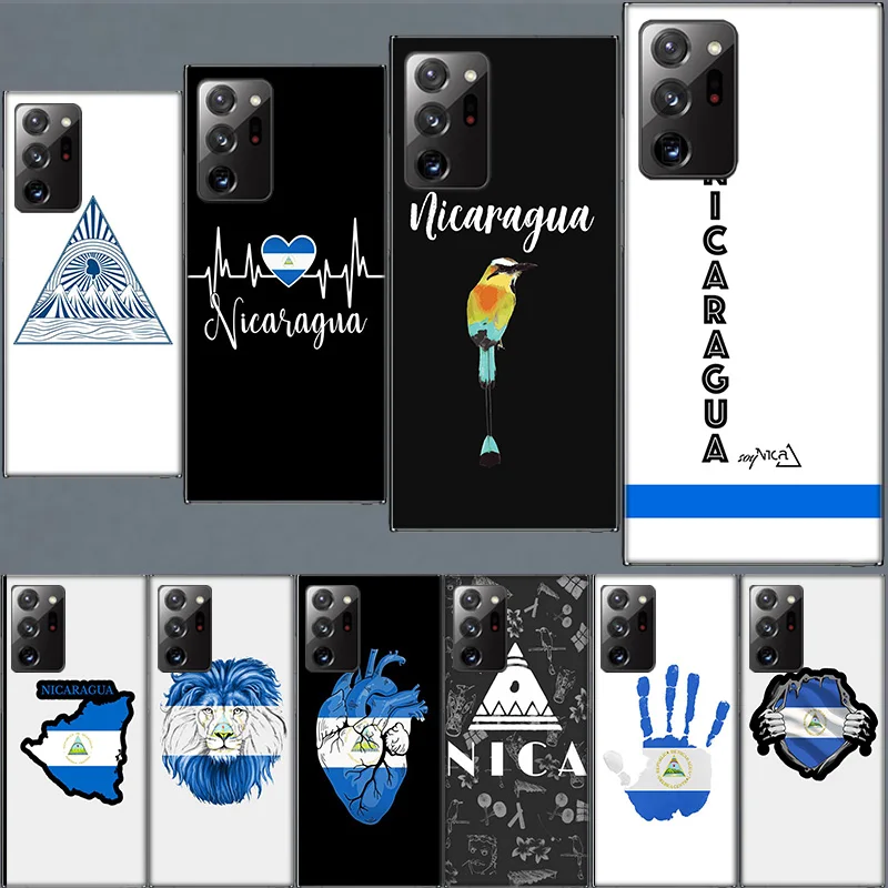 Nicaragua Flag Case for Samsung A05S A55 A35 A25 A15 Galaxy Note 20 Ultra 10 Lite 9 8 M12 M11 M30S M52 M51 M32 M31 J8 J6 J4 Phon